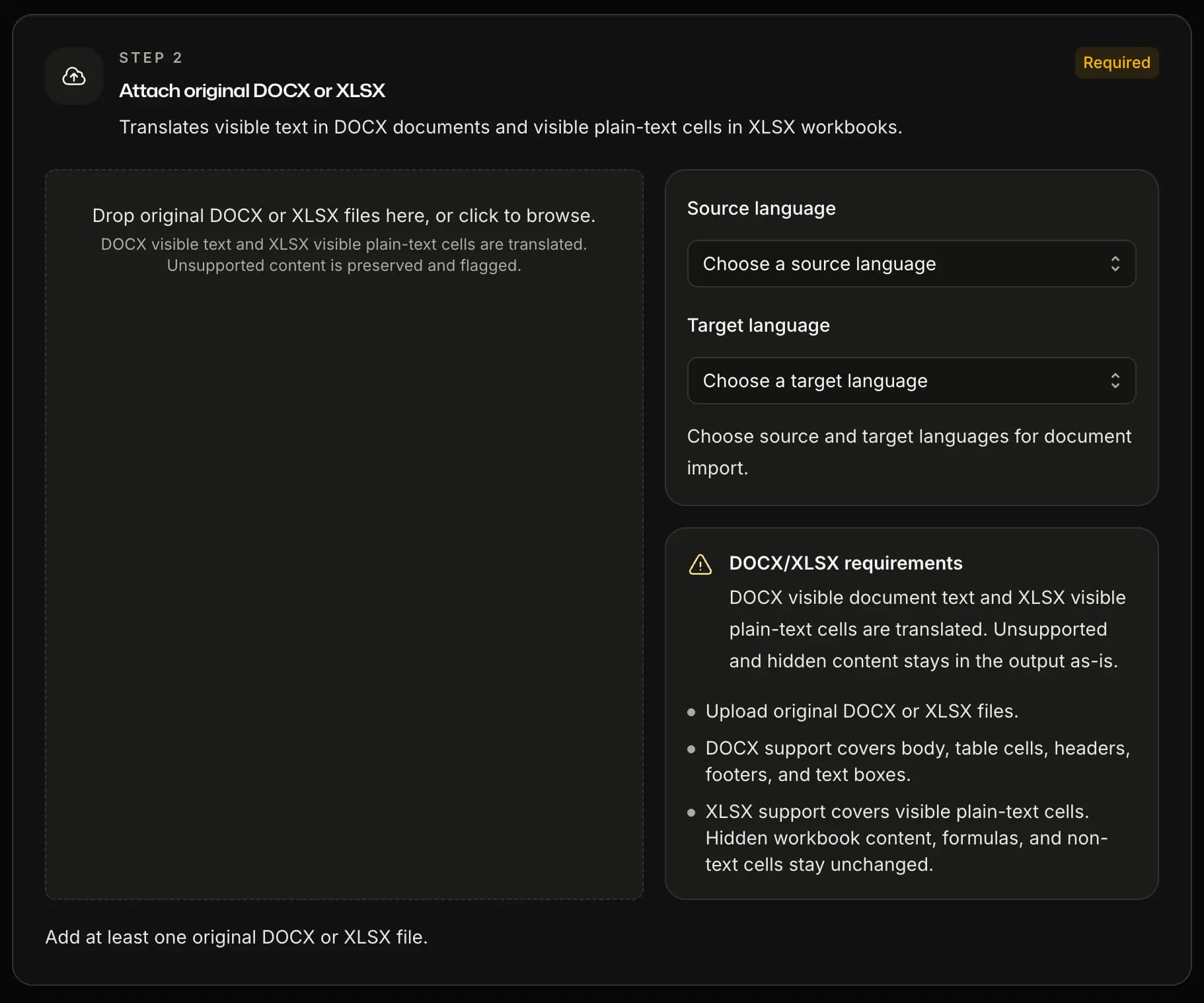 SnapIntel — direct DOCX project intake